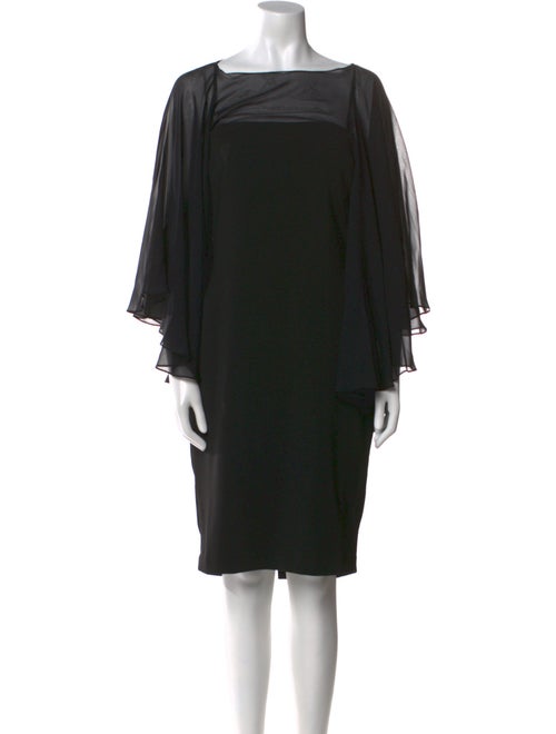 Badgley Mischka Bateau Neckline Mini Dress