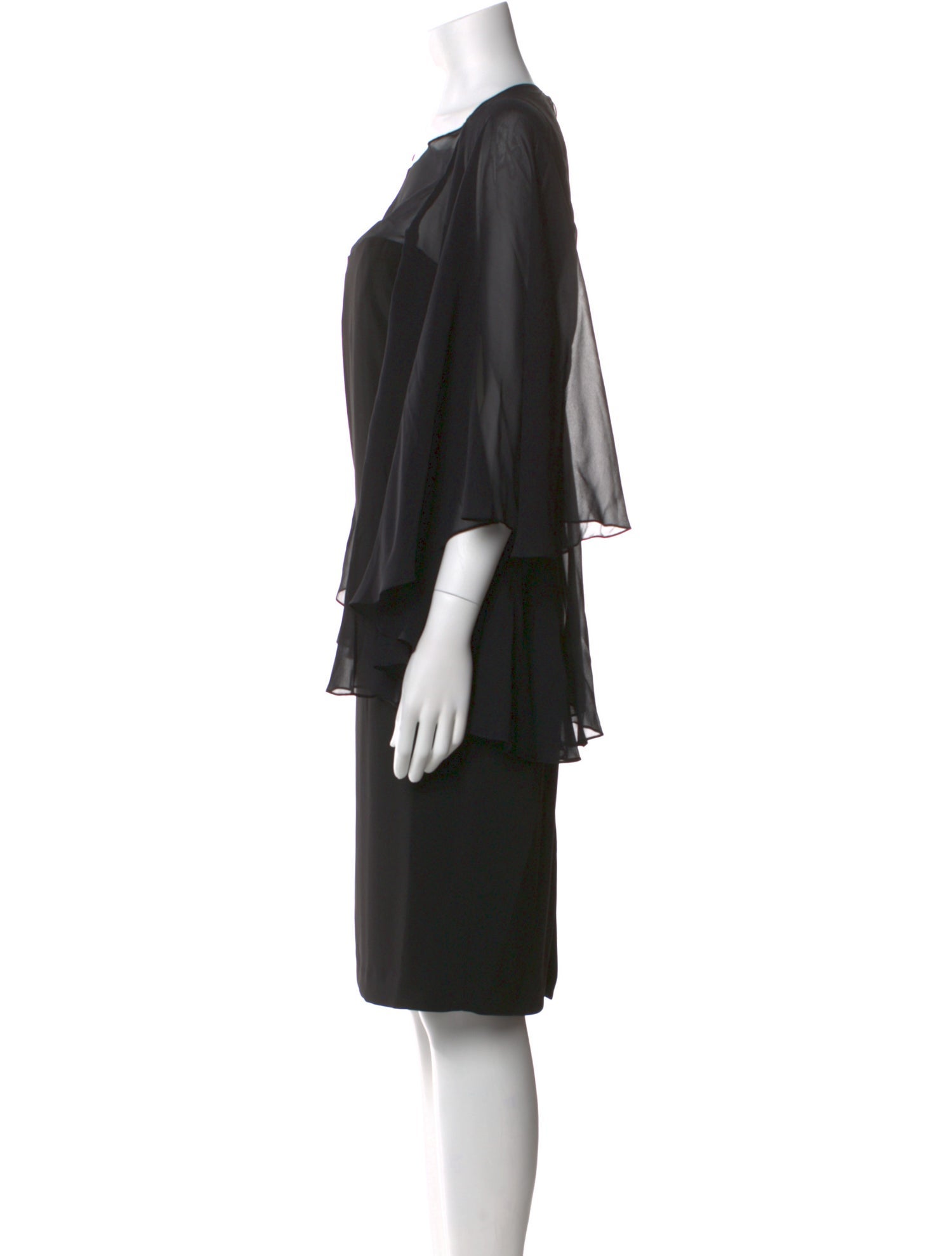 Badgley Mischka Bateau Neckline Mini Dress