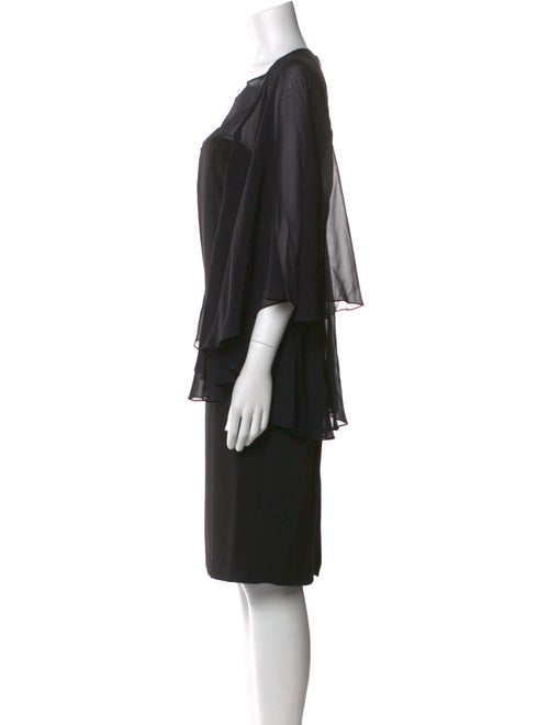 Badgley Mischka Bateau Neckline Mini Dress