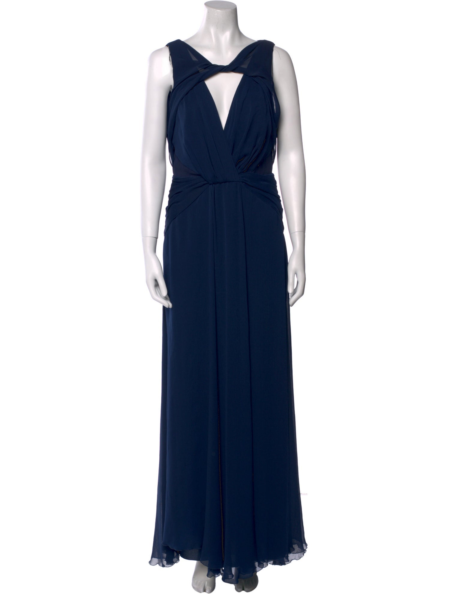 Badgley Mischka V-Neck Long Dress