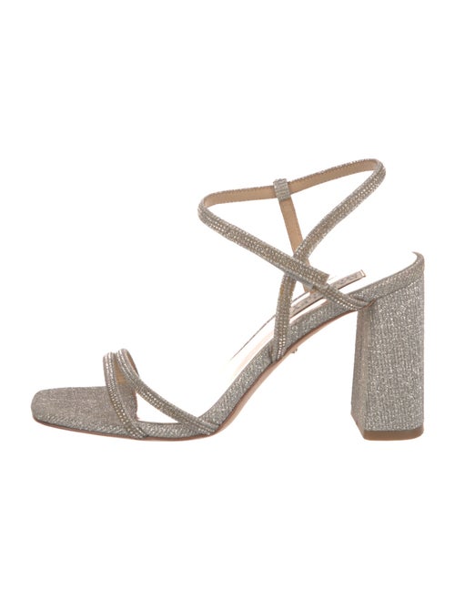 Badgley Mischka Glitter Animal Print Sandals
