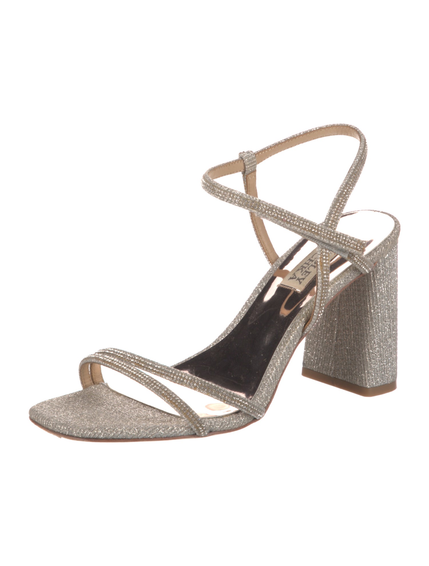 Badgley Mischka Glitter Animal Print Sandals