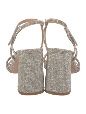 Badgley Mischka Glitter Animal Print Sandals