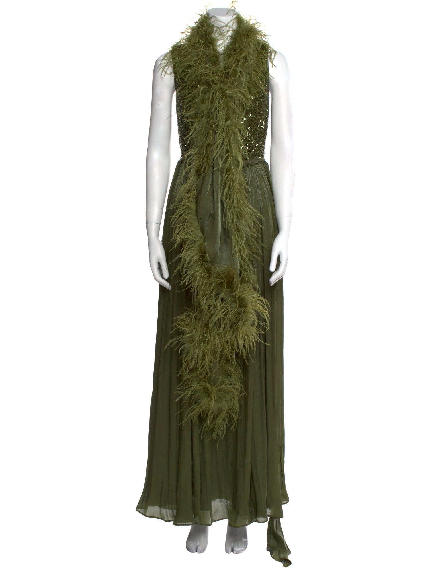 Badgley Mischka Mock Neck Long Dress