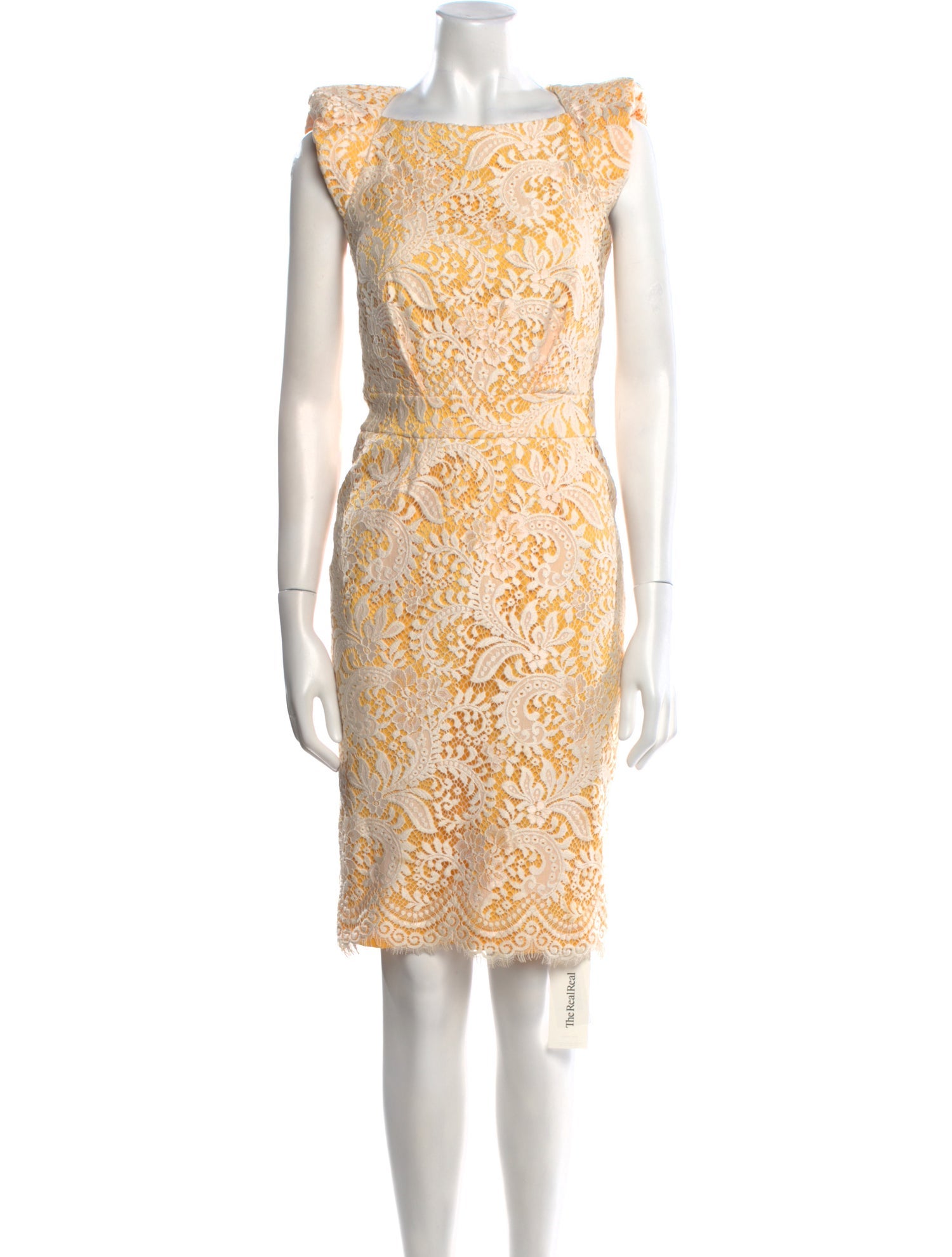 Badgley Mischka Lace Pattern Knee-Length Dress