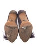 Badgley Mischka Suede Feather Trim Pumps