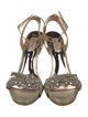 Badgley Mischka Leather Crystal Embellishments Slingback Sandals