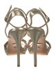 Badgley Mischka Leather Crystal Embellishments Slingback Sandals