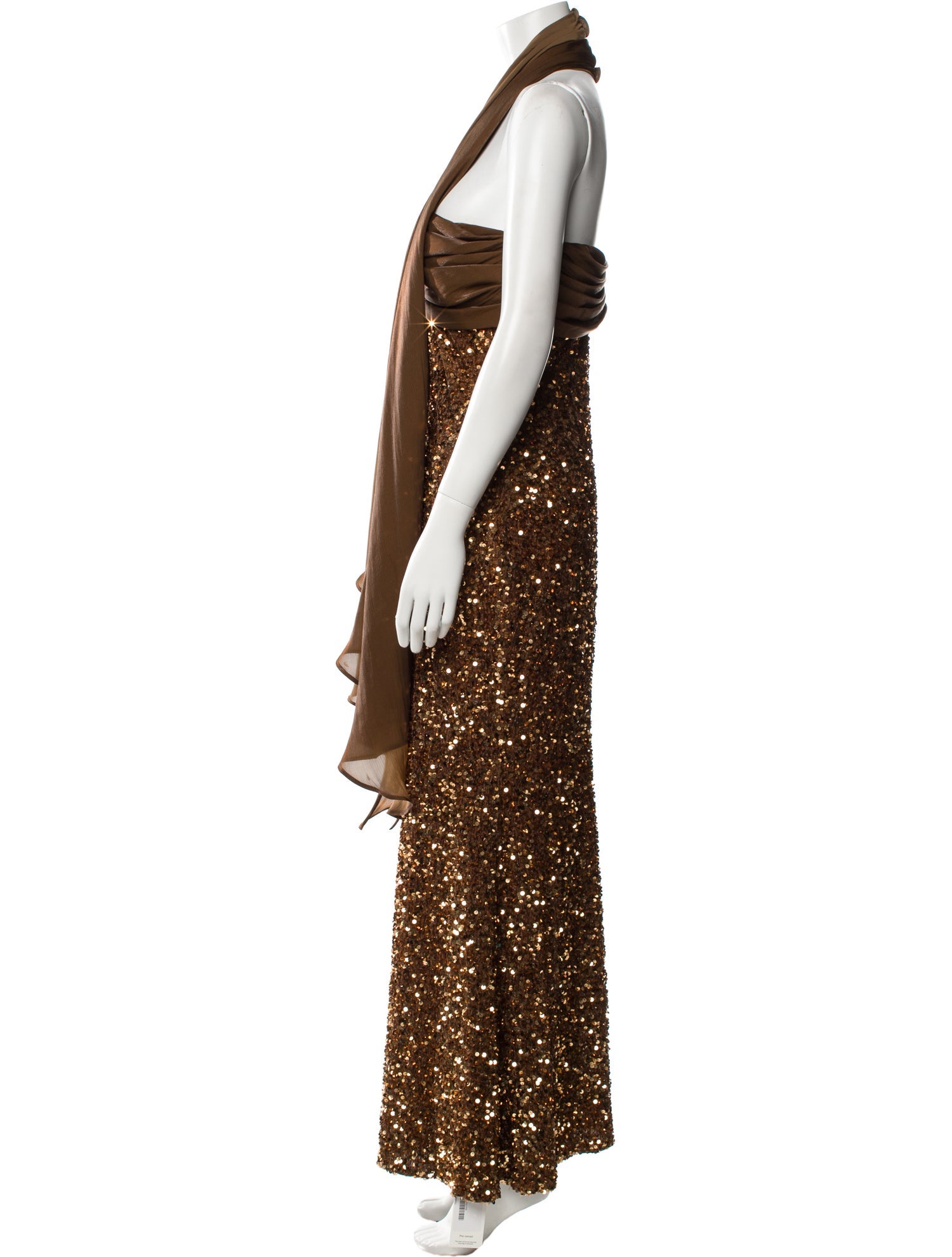 Badgley Mischka Halterneck Long Dress