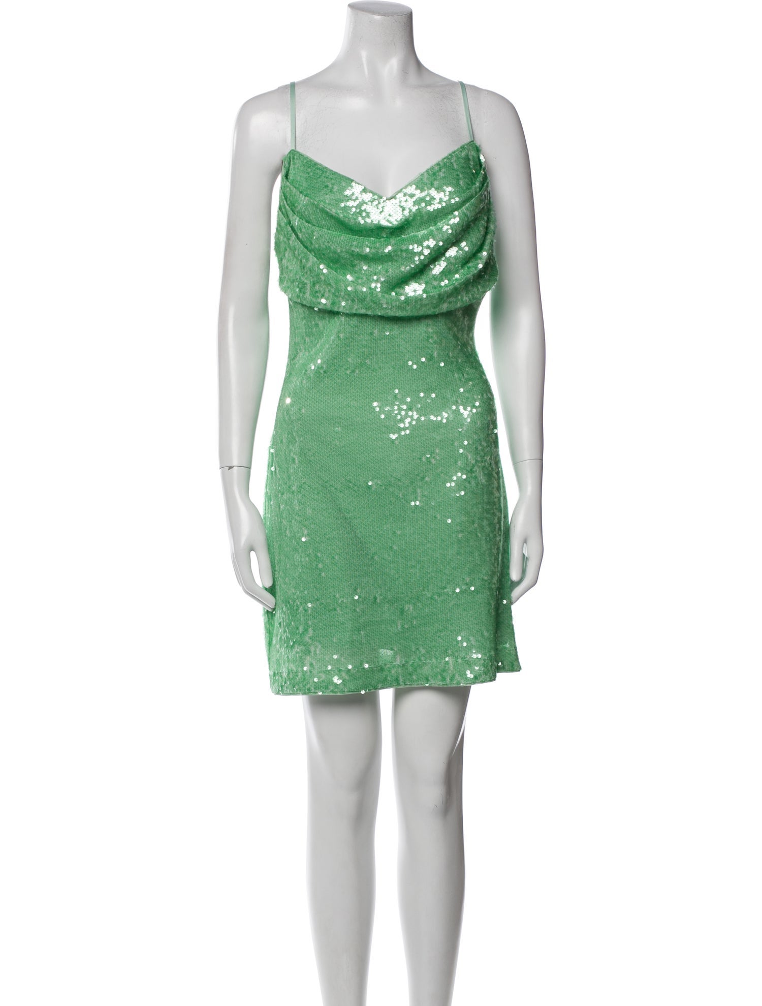 Badgley Mischka Cowl Neck Mini Dress
