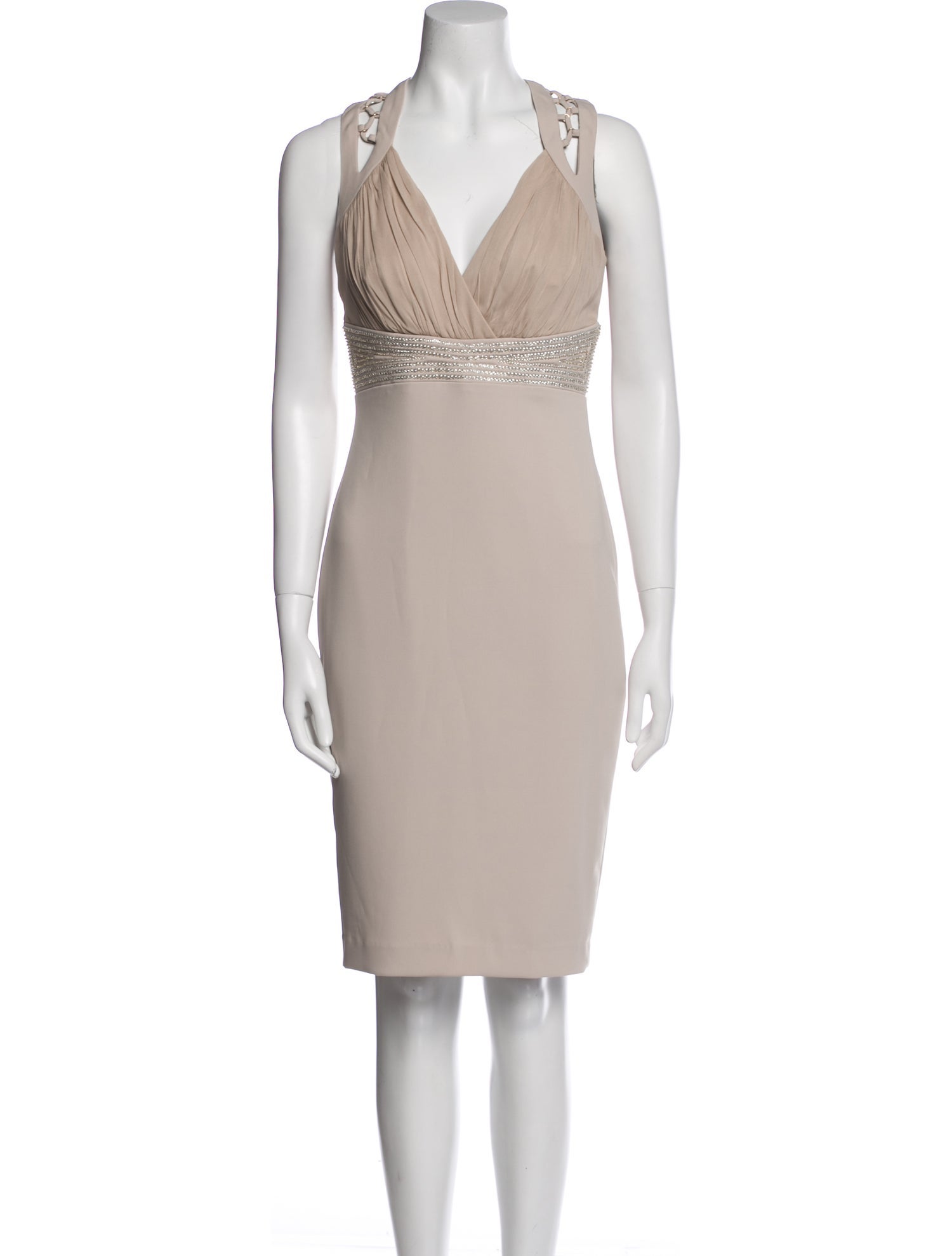 Badgley Mischka V-Neck Knee-Length Dress w/ Tags