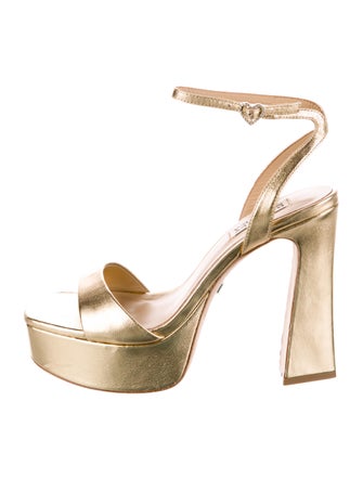 Badgley Mischka Leather Crystal Embellishments Sandals