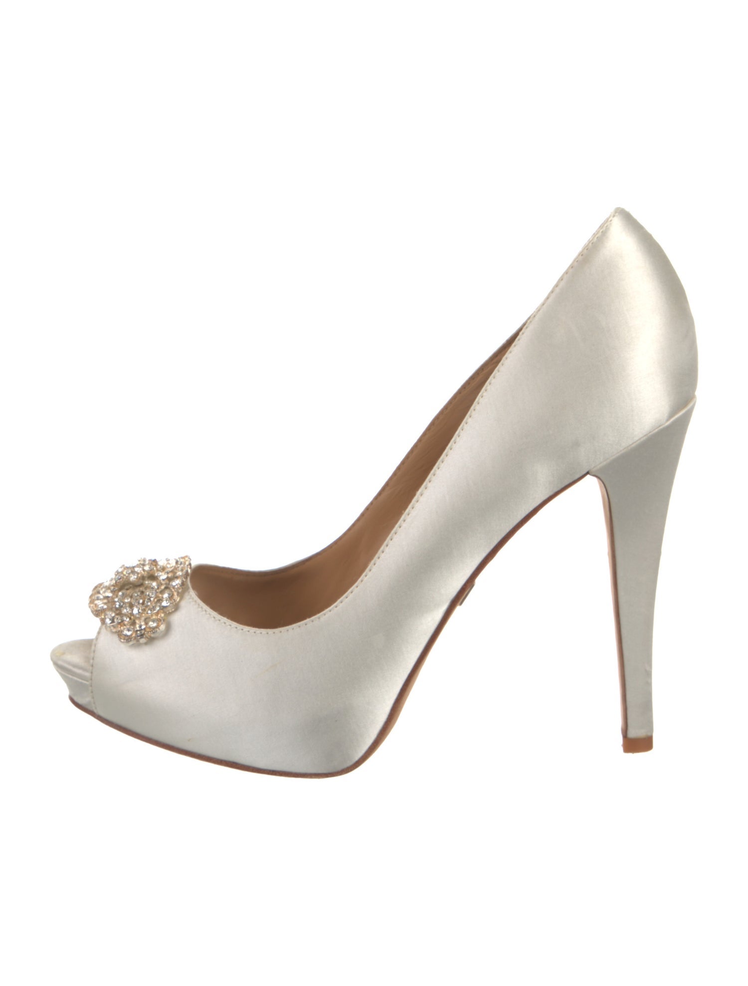Badgley Mischka Satin Floral Print Pumps
