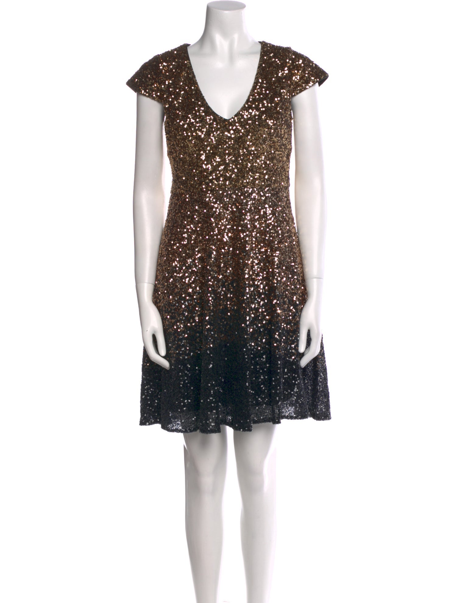 Badgley Mischka V-Neck Mini Dress