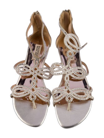 Badgley Mischka Leather Studded Accents Gladiator Sandals