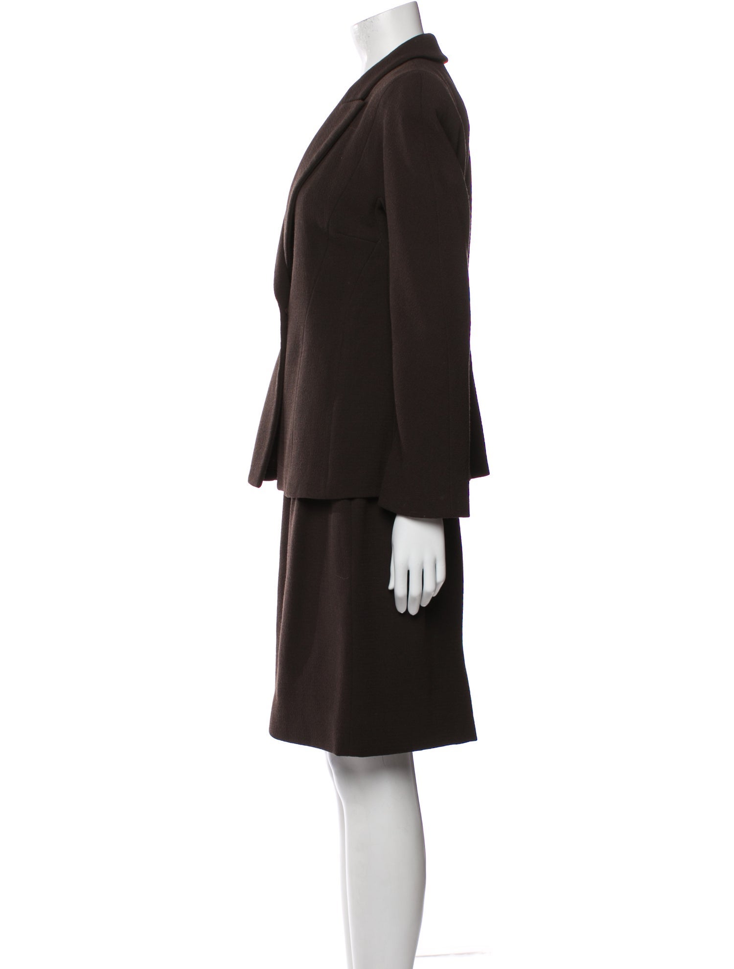 Badgley Mischka Silk Ruffle Embellishment Skirt Suit