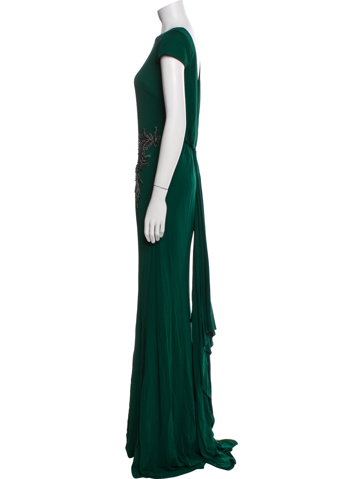 Badgley Mischka Crew Neck Long Dress w/ Tags