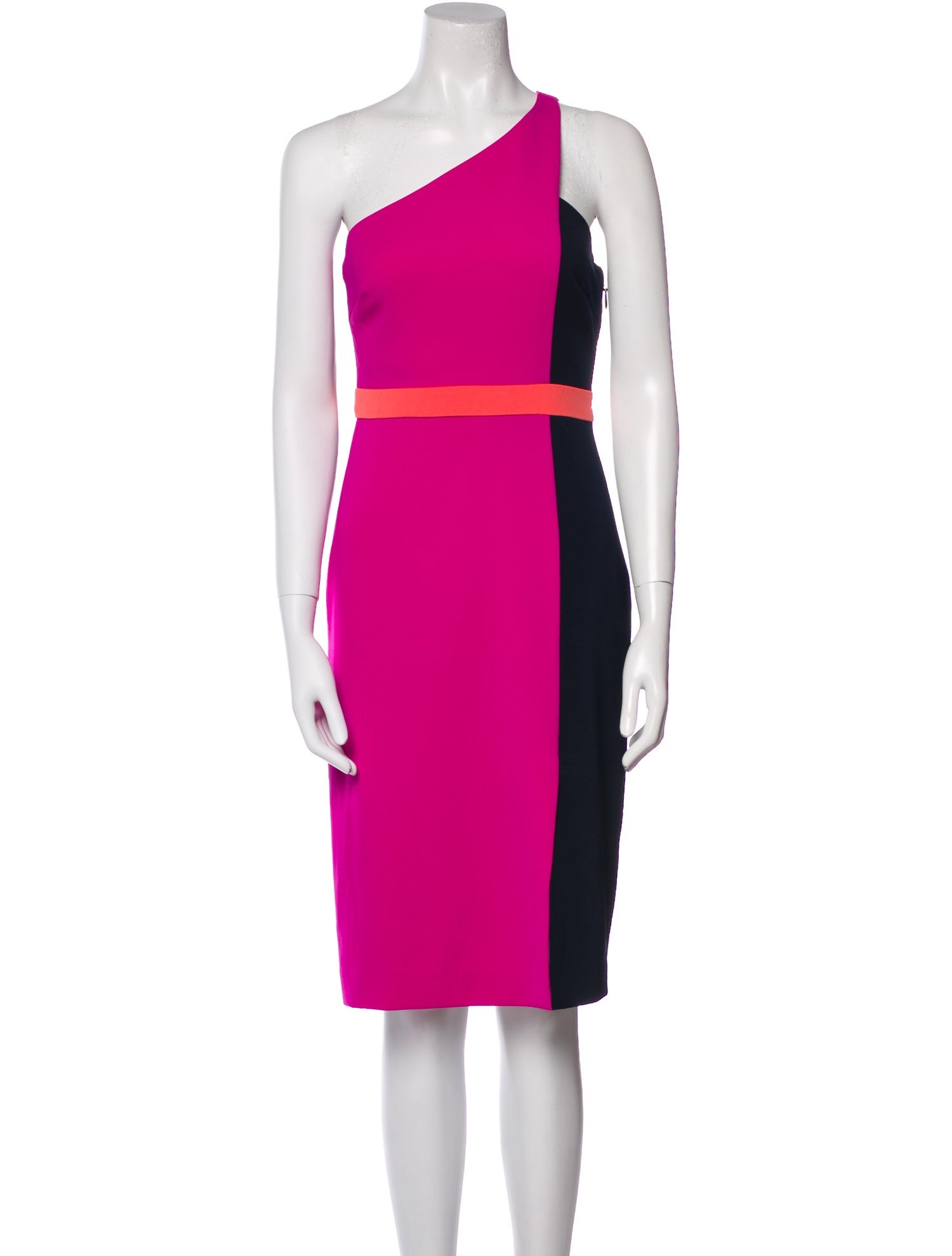 Badgley Mischka Colorblock Pattern Knee-Length Dress
