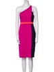 Badgley Mischka Colorblock Pattern Knee-Length Dress