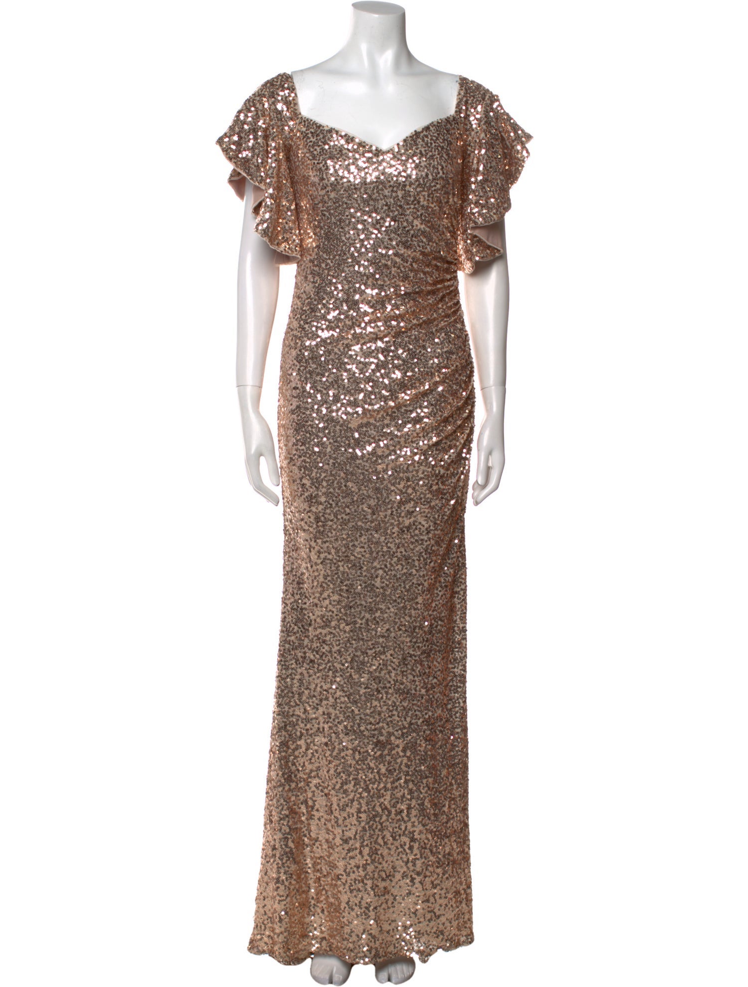 Badgley Mischka Square Neckline Long Dress