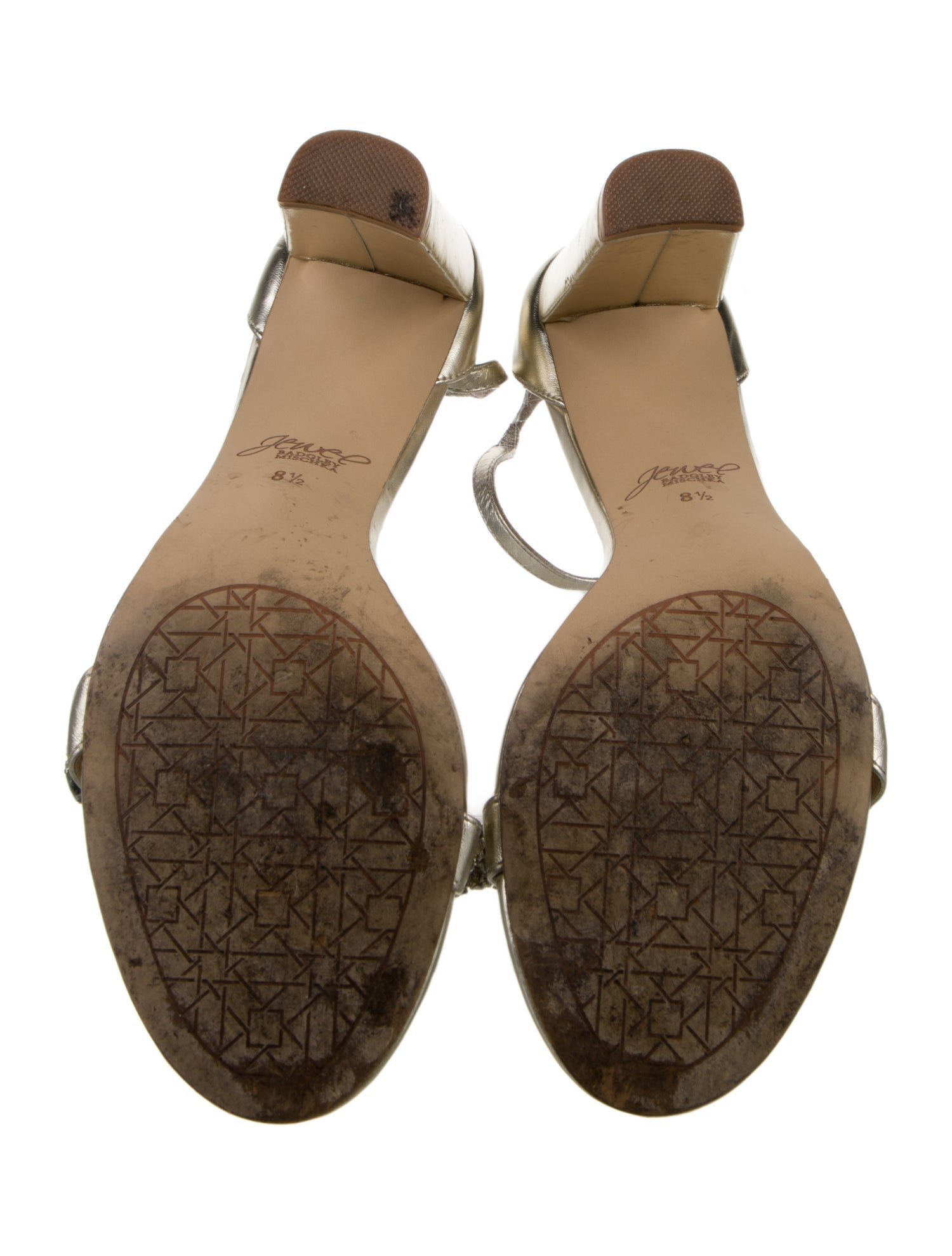 Badgley Mischka Leather Animal Print T-Strap Sandals