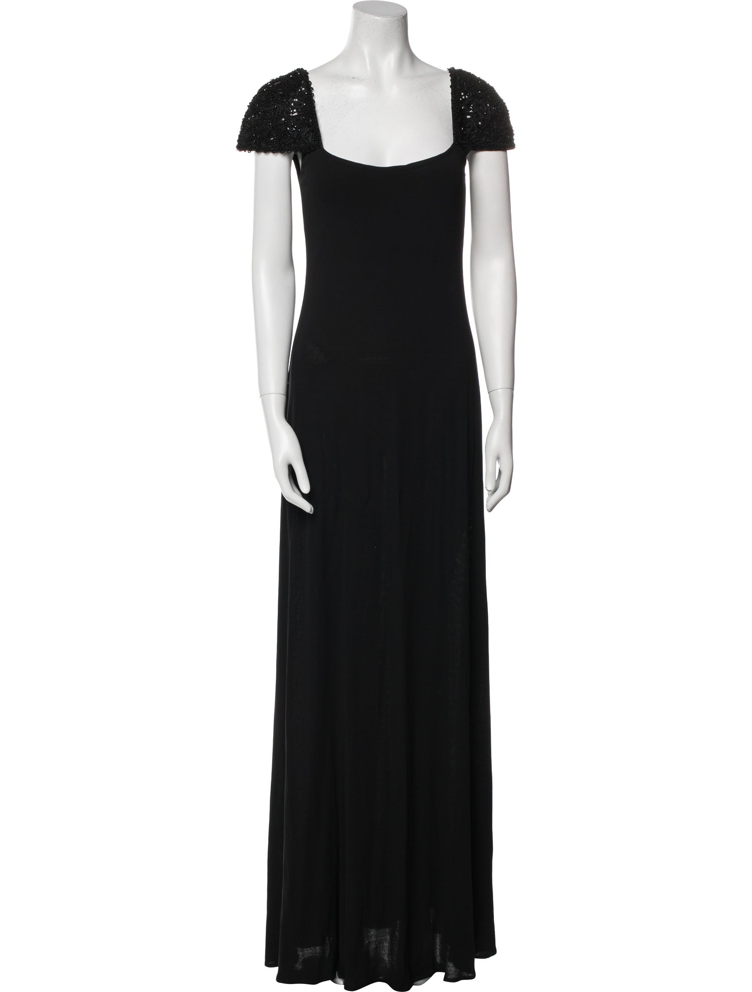 Badgley Mischka Square Neckline Long Dress