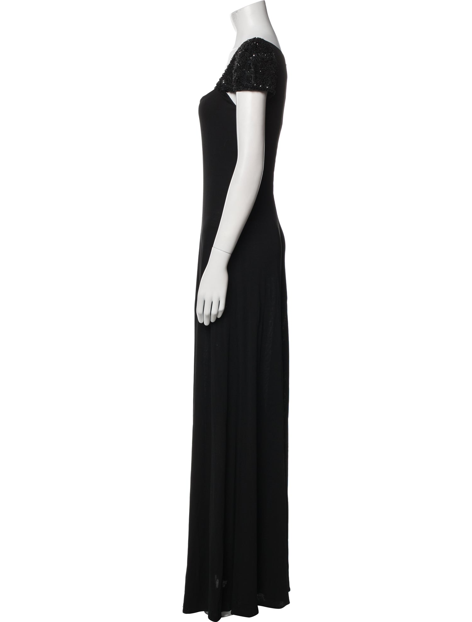 Badgley Mischka Square Neckline Long Dress