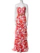 Badgley Mischka Floral Print Long Dress