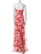 Badgley Mischka Floral Print Long Dress