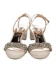 Badgley Mischka Faux Pearl Accents Satin Slingback Sandals