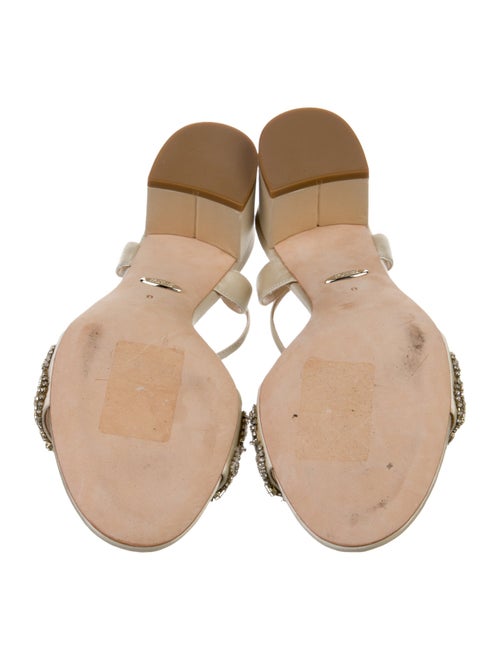 Badgley Mischka Faux Pearl Accents Satin Slingback Sandals