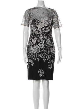 Badgley Mischka Floral Print Mini Dress