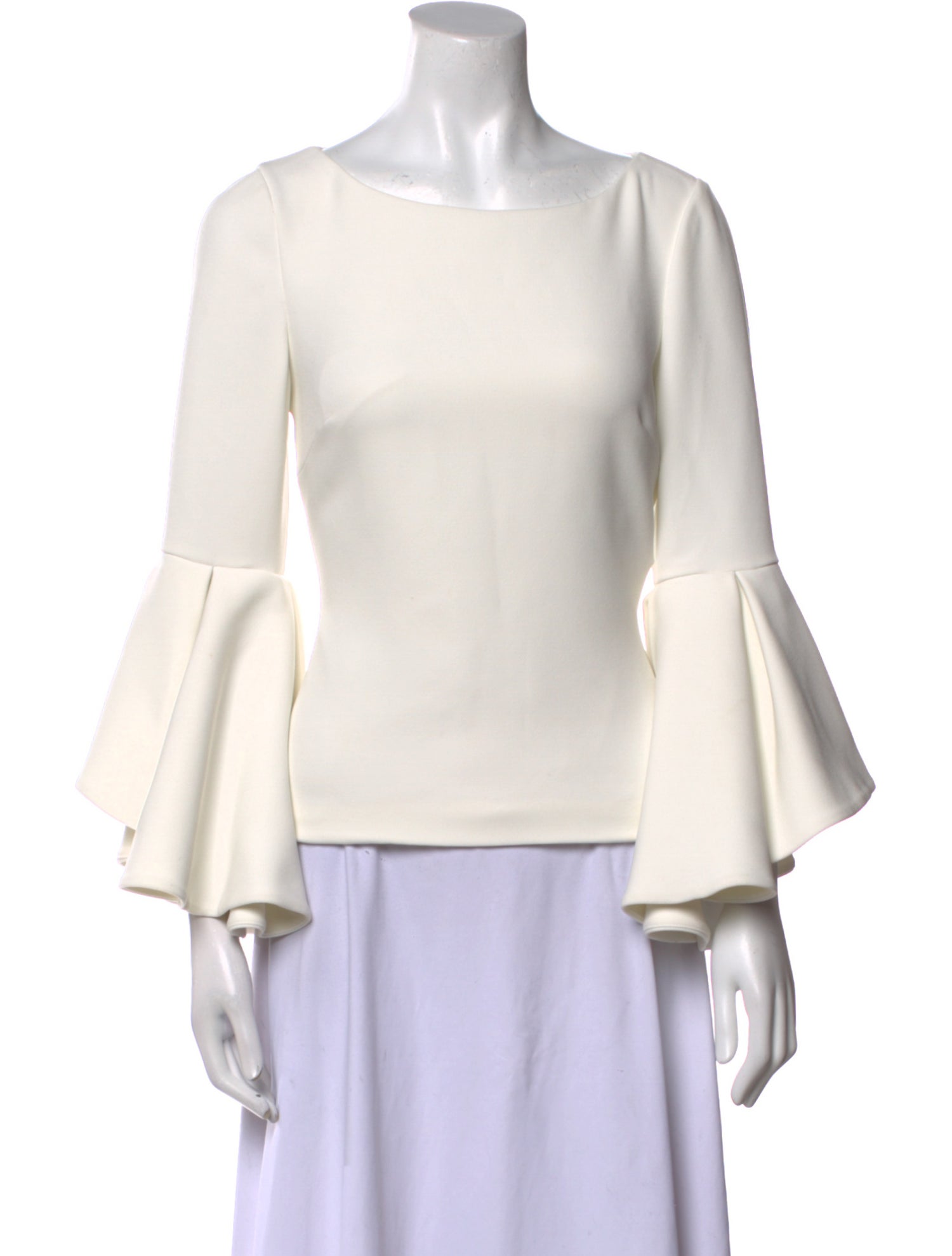 Badgley Mischka Bateau Neckline Three-Quarter Sleeve Blouse