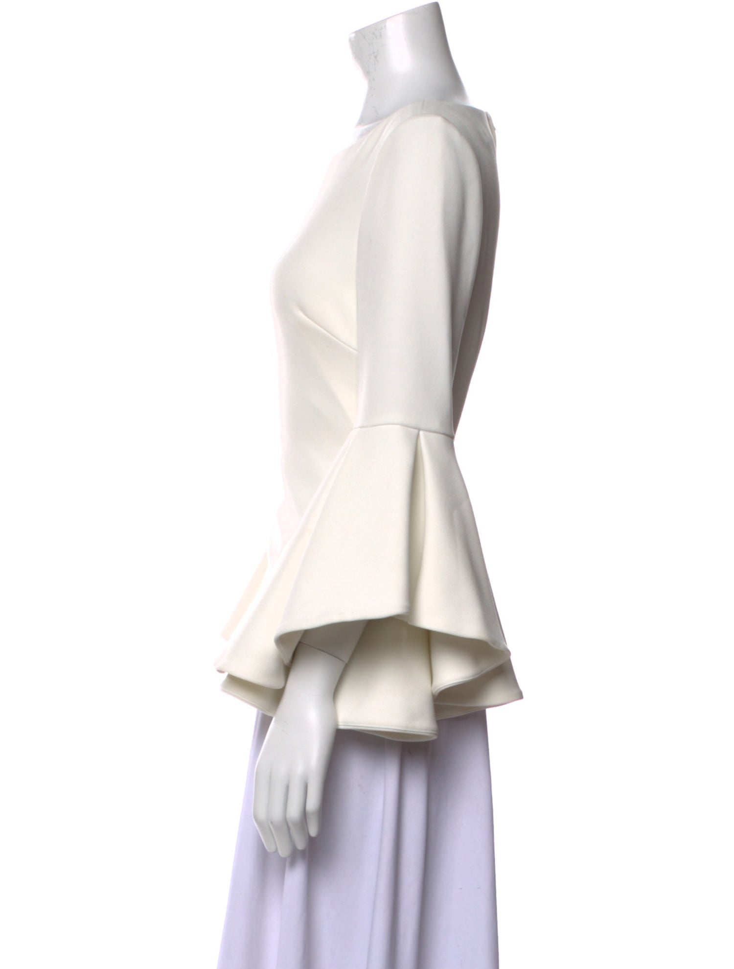 Badgley Mischka Bateau Neckline Three-Quarter Sleeve Blouse