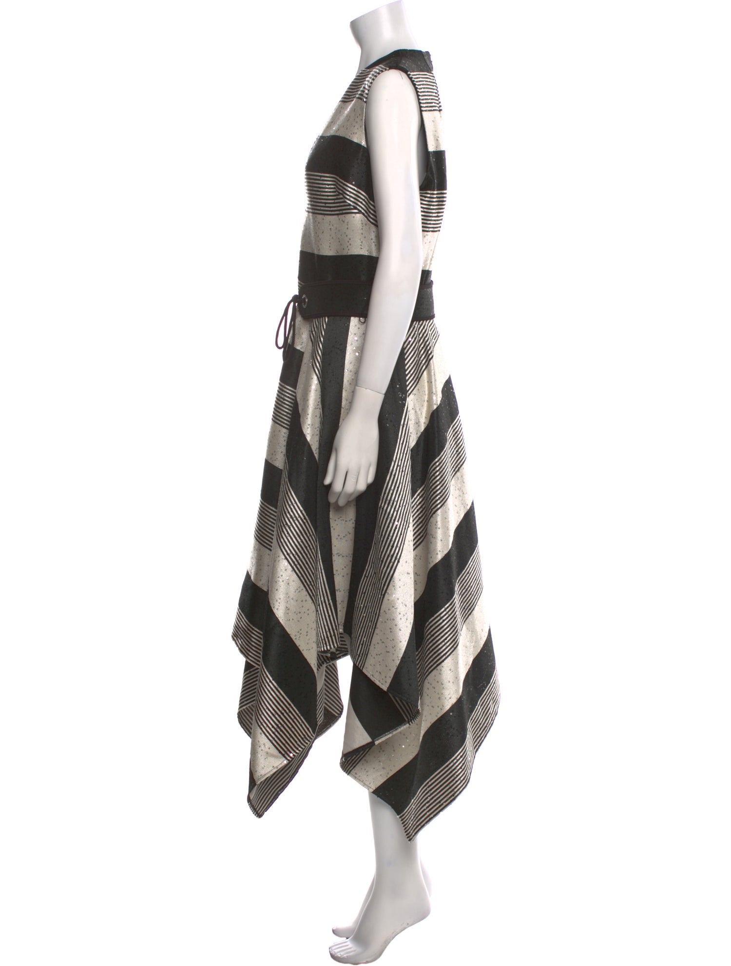 Badgley Mischka Striped Midi Length Dress w/ Tags