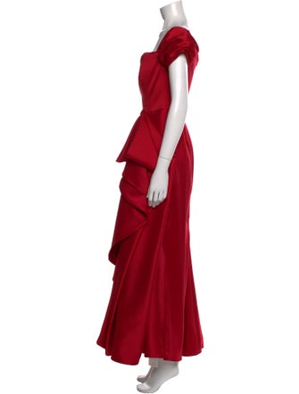 Badgley Mischka Square Neckline Long Dress