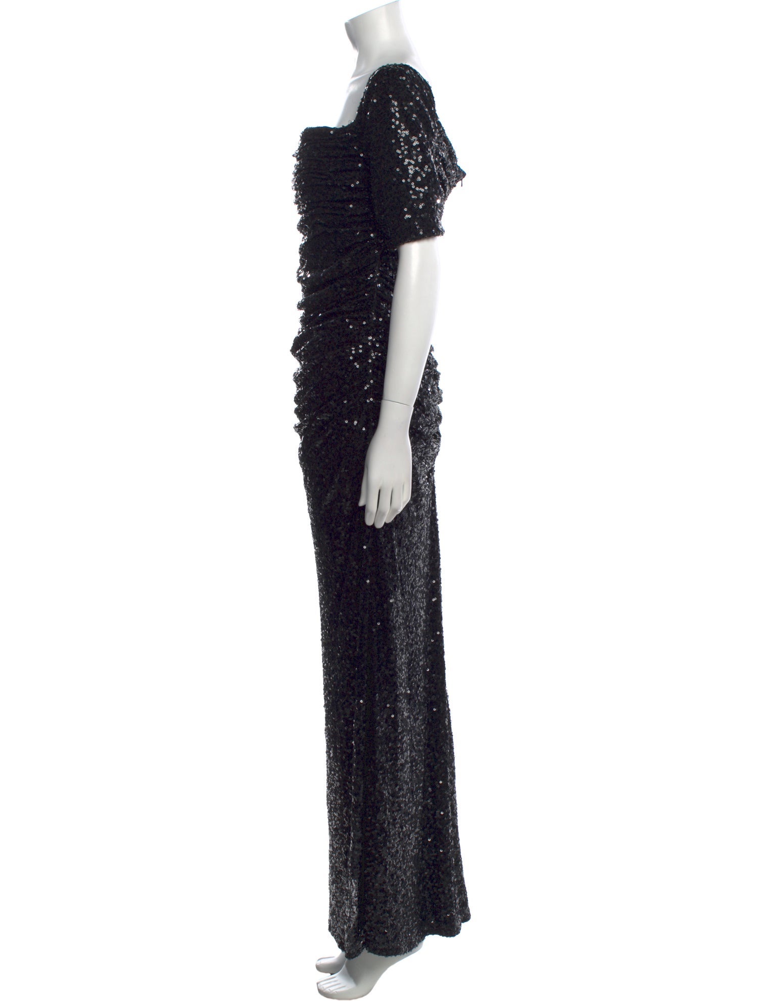 Badgley Mischka Square Neckline Long Dress