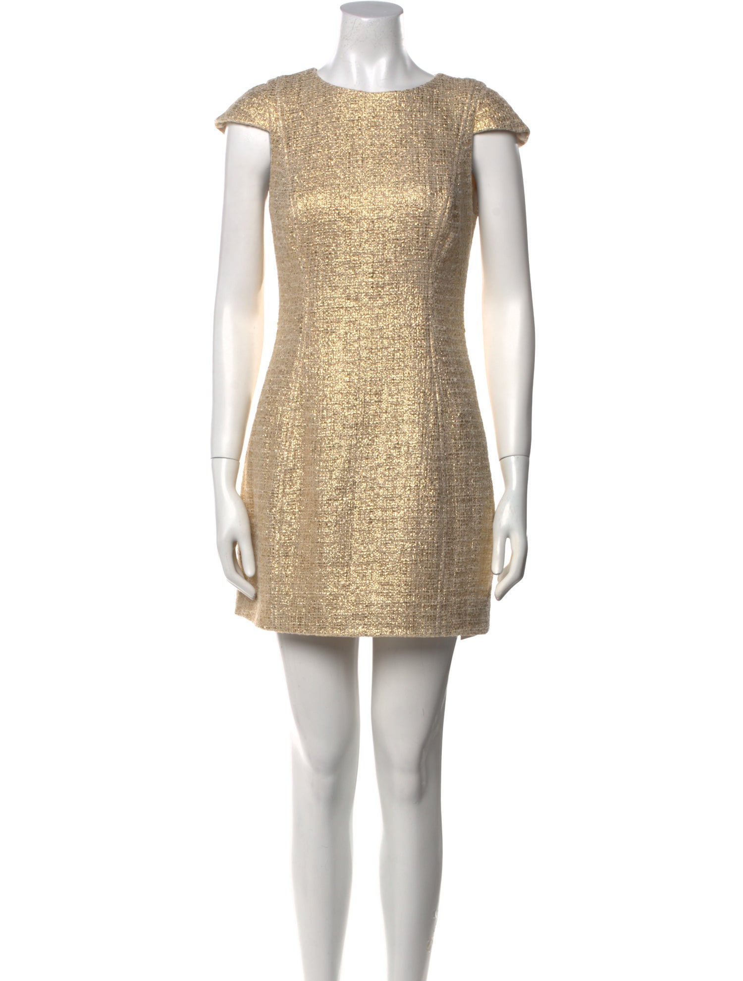 Badgley Mischka Bateau Neckline Mini Dress