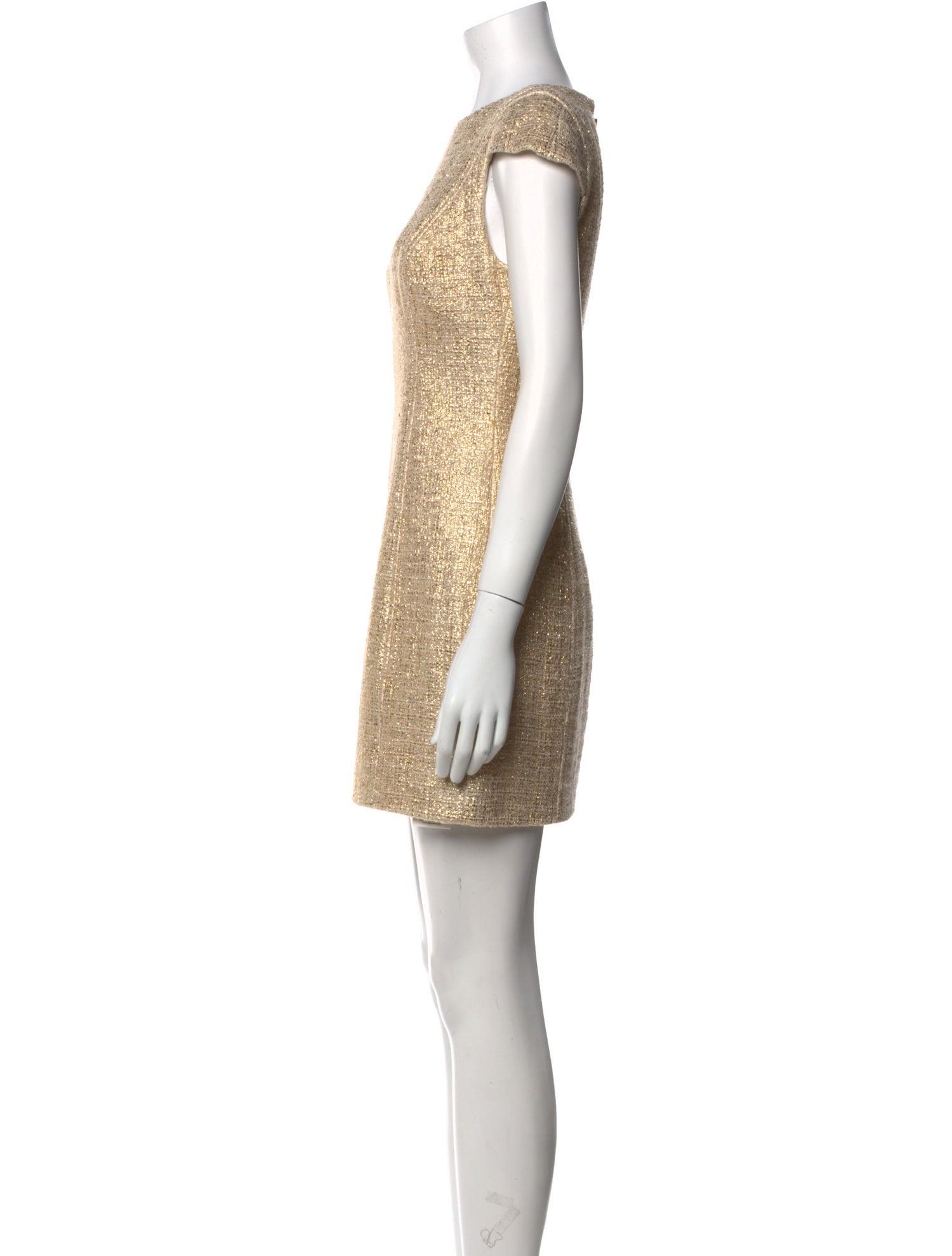 Badgley Mischka Bateau Neckline Mini Dress