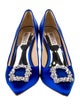 Badgley Mischka Satin Crystal Embellishments Pumps