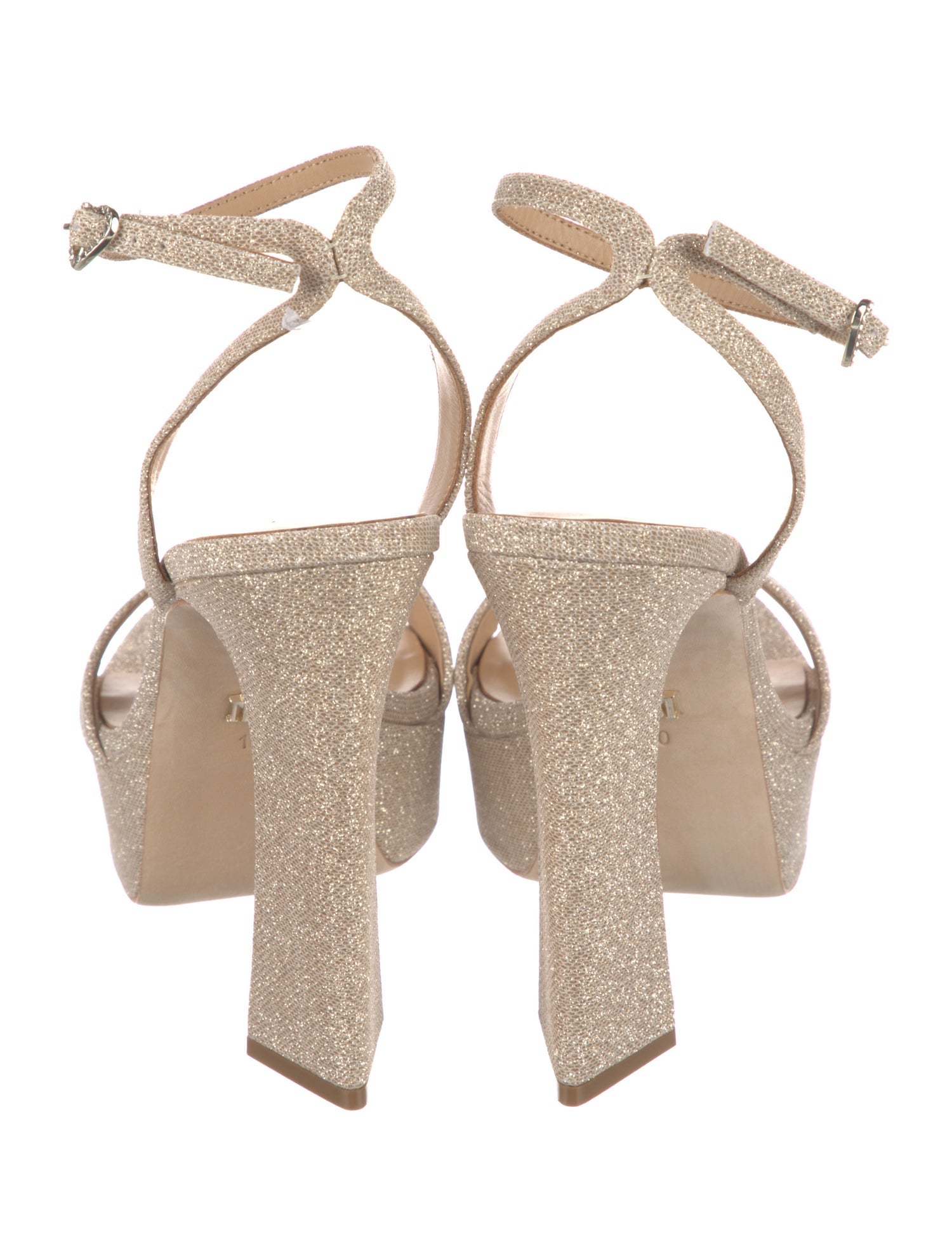 Badgley Mischka Glitter Crystal Embellishments Sandals