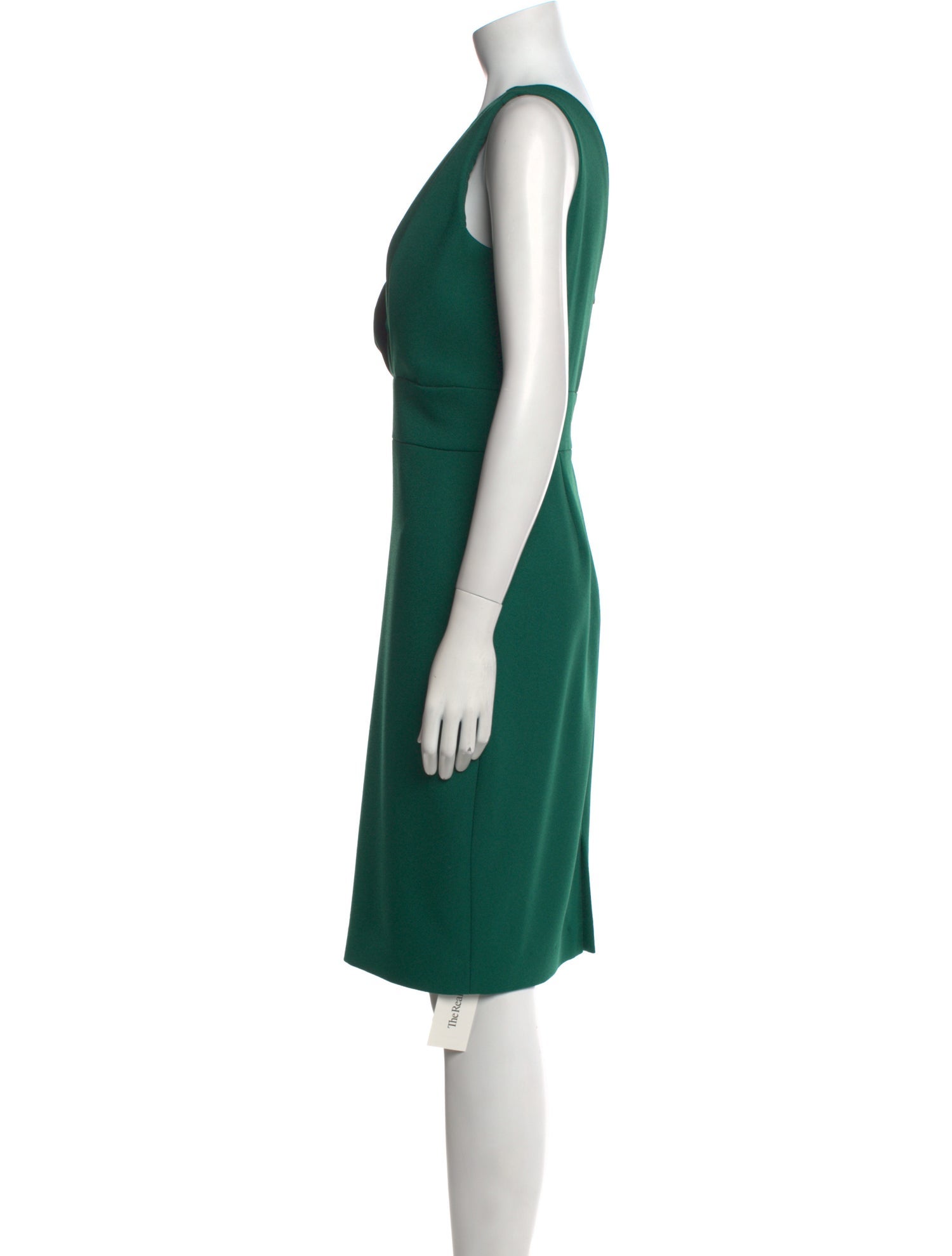 Badgley Mischka V-Neck Knee-Length Dress