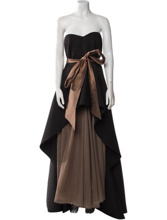 Badgley Mischka Strapless Midi Length Dress