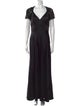 Badgley Mischka V-Neck Long Dress