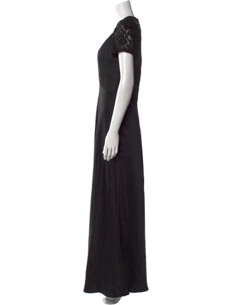 Badgley Mischka V-Neck Long Dress