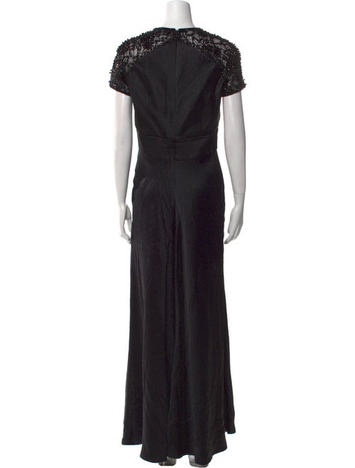 Badgley Mischka V-Neck Long Dress