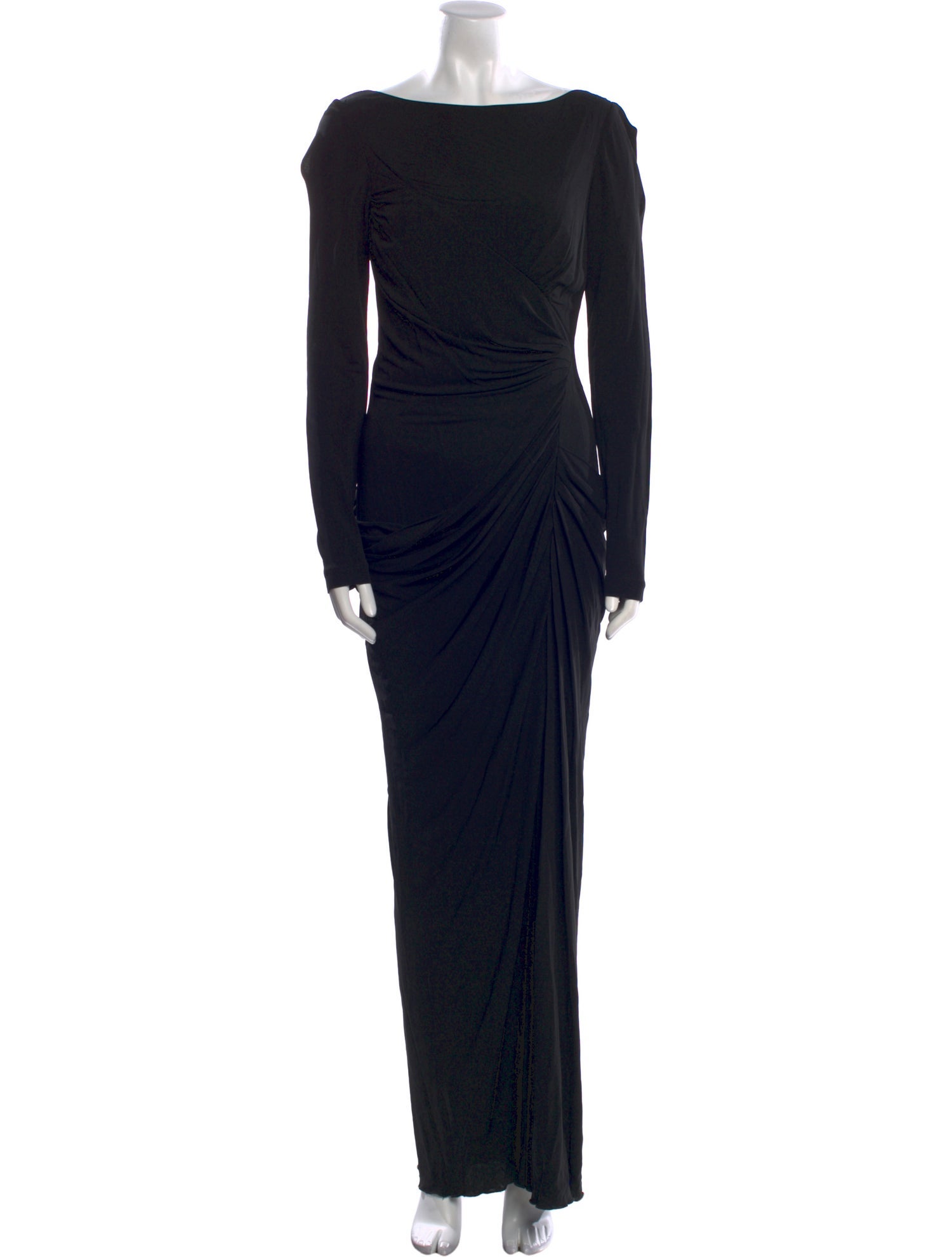 Badgley Mischka Bateau Neckline Long Dress
