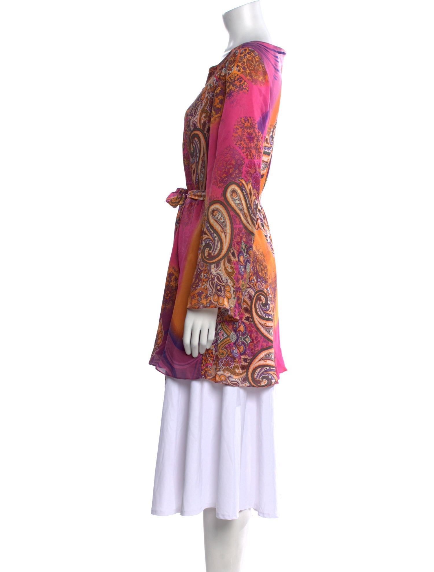 Badgley Mischka Paisley Print Scoop Neck Tunic