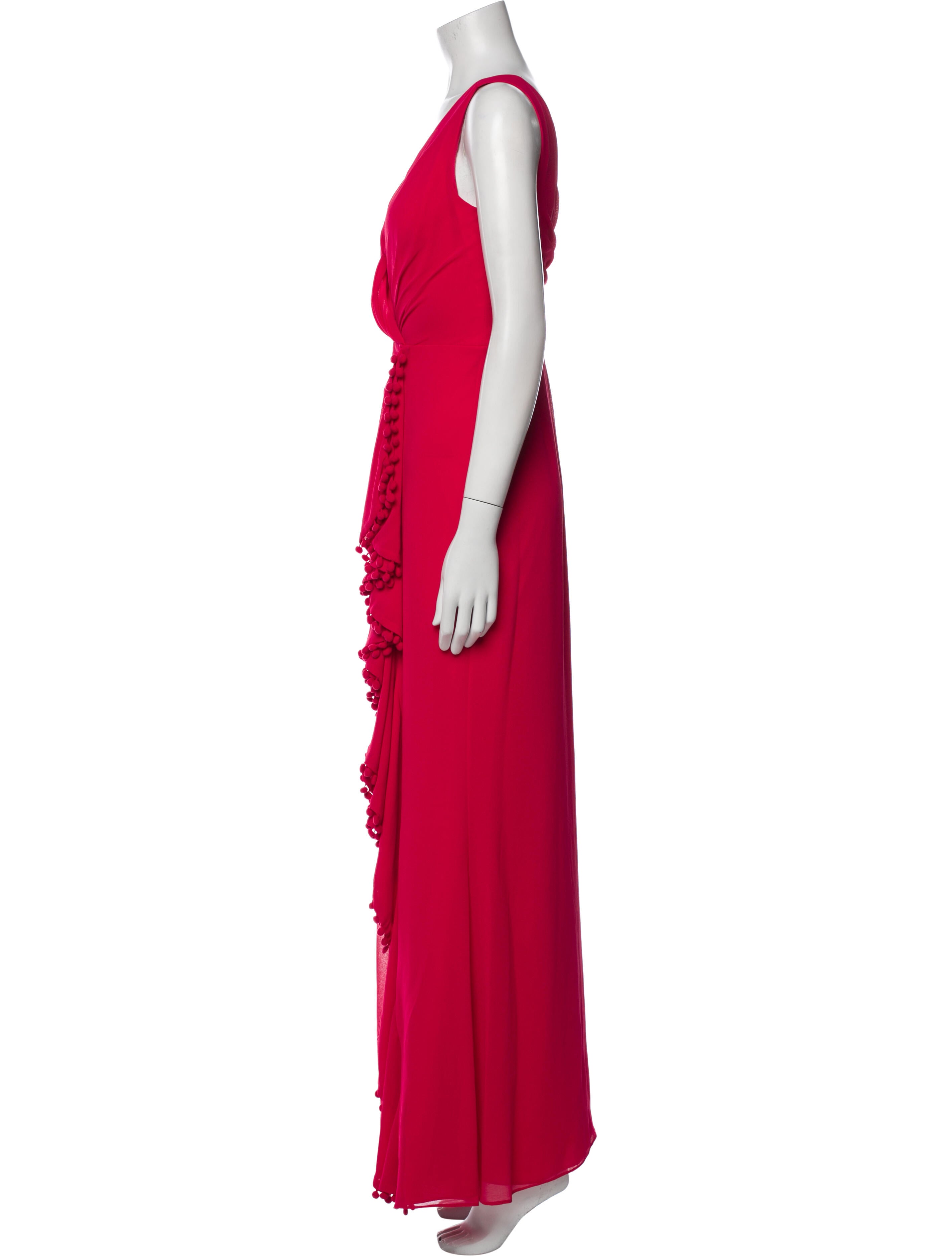 Badgley Mischka V-Neck Long Dress