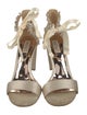 Badgley Mischka Satin Crystal Embellishments Sandals